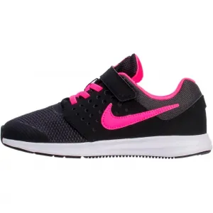 Nike Downshifter 7 нескользящие износостойкие низкие детские беговые кроссовки black pink kids