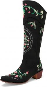 Женские ковбойские сапоги с вышивкой Cowgirls Western Generic, Black