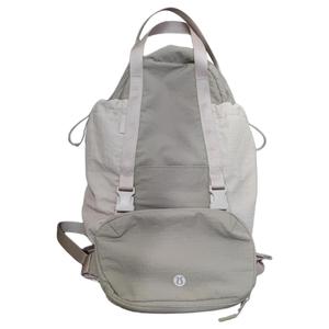 Lululemon Нейлоновый рюкзак унисекс из льна в бело-бежевых тонах, Linen & White & Ivory