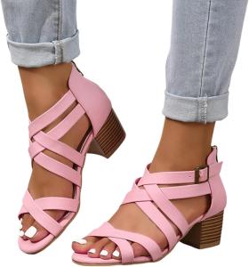 HINDOLA Женские черные босоножки с вырезами, на высоком толстом каблуке, с пряжкой на щиколотке, открытым носком, летние модные босоножки на устойчивом каблуке