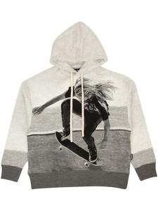 Толстовка с капюшоном Palm Angels с принтом скейтера, серый