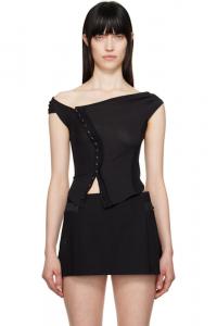 SSENSE Эксклюзивный черный топ для вышивки крестом HYEIN SEO