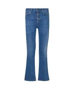 Укороченные расклешенные джинсы с высокой талией Liu Jo, синий