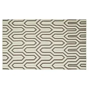 Ковер Dhurries с геометрическим узором в виде вилки, тканый вручную, из шерсти, плоский Safavieh, 153x244 см