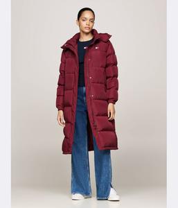 Пуховик Alaska Tommy Jeans Loose Fit, бургундия