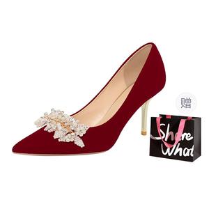 BIGTREE Туфли на тонком каблуке, женские, красные