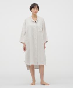 Платье из ворсистой льняной саржи