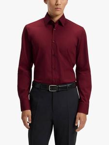 Хлопковая рубашка с длинными рукавами и воротником HUGO BOSS