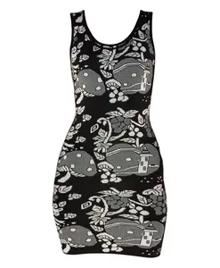 Современное черно-белое вязаное платье Tooche, черный