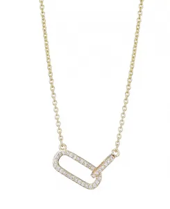 Ожерелье из золотых звеньев с кубическими цирконами Adornia, gold