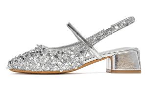 Туфли женские на высоком каблуке серебряный Eblan, серебряный