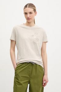 Хлопковая футболка S-Eclair Napapijri, бежевый