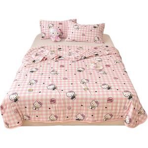 Высококачественное молочное шелковое мягкое и нежное трикотажное хлопковое соевое летнее одеяло Sanrio, розовый
