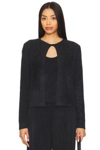 Cozychic ultra light полосатый кардиган Barefoot Dreams, black