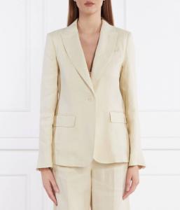 Пиджак льняной Weekend Maxmara Regular Fit, бежевый