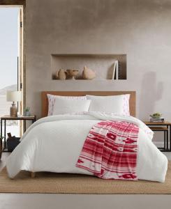 Комплект постельного белья Sedona с геометрическим рельефным рисунком, 8 предметов, размер Queen Wrangler, White