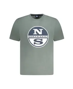 Зеленая хлопковая мужская футболка с привлекательным принтом North Sails, зеленый