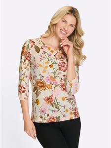 Рубашка с рукавами 3/4 с принтом шампанского и гортензии Sieh an!