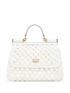 Dolce & Gabbana большая плетеная сумка-тоут Sicily, белый