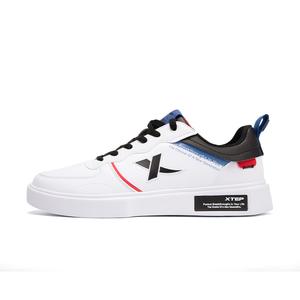 XTEP Амортизирующие износостойкие низкие скейтерские кроссовки мужские белый черный - белый черный, цвет White Black