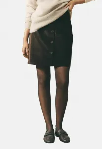 Мини-Юбка-Карандаш прямого кроя в клетку «гусиная лапка». Laura Ashley, Chocolate Brown