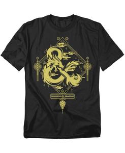 Мужская футболка с золотым логотипом Dungeons And Dragons Year Of The Dragon D&D, Black