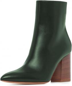 Женские закрытые ботильоны Pazzion с заостренным носком, молнией, стойким каблуком средней высоты, осенне-зимние ботинки для повседневной носки, офиса и вечеринок, размер 4-16 US, Green