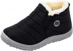 Женские зимние ботинки ZBYY, противоскользящие, на низком каблуке, водонепроницаемые, с меховой подкладкой, удобные кроссовки для улицы, Black