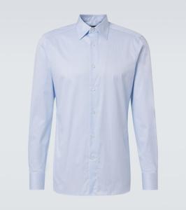 Рубашка из хлопка в полоску Trofeo Zegna, White And Light Blue