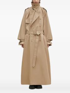 Двубортный тренчкот с поясом VETEMENTS, нейтральный