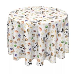Круглая скатерть, 100 % полиэстер, 70 дюймов, круглая, канделябр из мультфильма