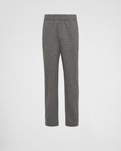 Брюки из хлопкового флиса Prada, серый