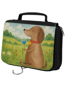 Mr. & Mrs. Panda Косметичка с изображением собаки и цветов, без надписи, белого цвета