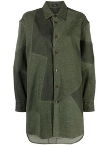 ETRO рубашка с длинными рукавами и вставками, зеленый