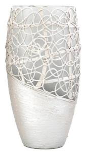 Ваза для цветов 7ART Abstraktum IV, 16x16x16 см, серебряный