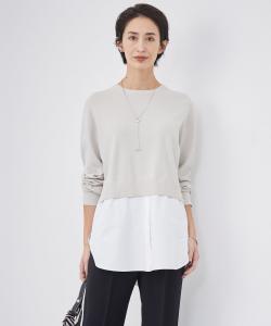 Пуловер из вязаного полотна с перекрестными плетениями