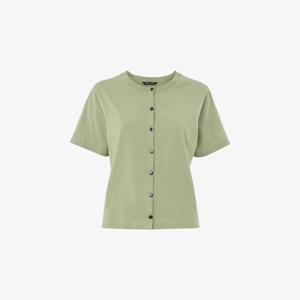 Футболка Whistles с застежкой на пуговицы, зеленый