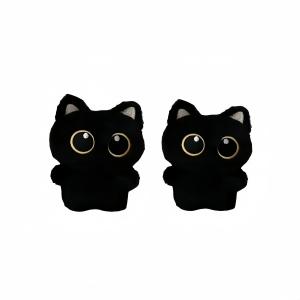 LALABABY Черная кошка пищащая игрушка плюшевый брелок 8 см