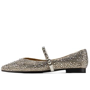 GG-CC Туфли Мэри Джейн со стразами, вечерние, мягкие, со звездами, женские, светло-золотые