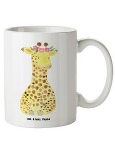 Кружка XL "Венок из цветов жирафа" без слов, белая Mr. & Mrs. Panda