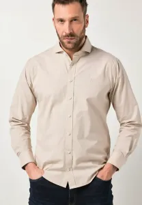 Рубашка с длинными рукавами, отложным воротником, современный деловой крой. Jp1880, Sand