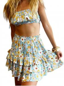 Мини-юбка Skye Ruffle в цветочном стиле DRESS FORUM, цвет floral sky