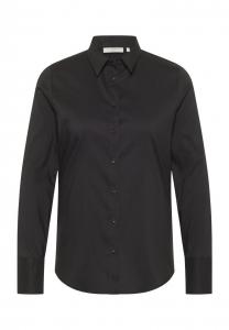 Блузка, блузочный воротник, для женщин ETERNA, черный