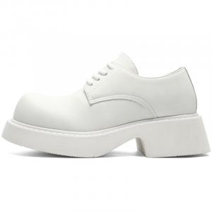 Medd Повседневные кожаные туфли мужские низкие черно-бело-желтые белые, цвет White