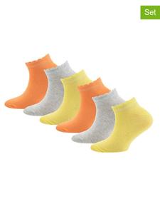 Ewers Набор из 6 пар: носки с отделкой "мышиный носок" оранжевого, желтого и серого цвета