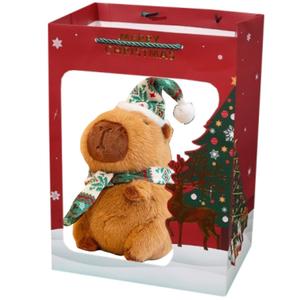 Креативная коллекционная плюшевая кукла капибара в рождественском стиле, 25 см Small bubble