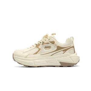 Антискользящие и износостойкие легкие низкие массивные кроссовки женские JEEP SPIRIT, бежево-коричневый