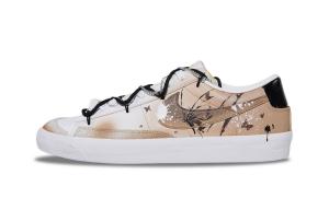 Nike Кроссовки Blazer Ink Splatter Butterfly с нескользящей подошвой для скейтбординга, мужские, цвет хаки