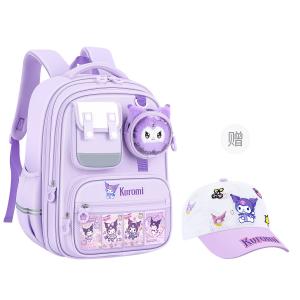 Sanrio Куломи Полиэстер Студенческая Сумка Обычная Женская Фиолетовая, Backpack+Kuromi Hats & Caps (Order Note Backpack S/M)