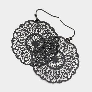 Филигранные латунные металлические серьги-подвески Fashnzfab, черный